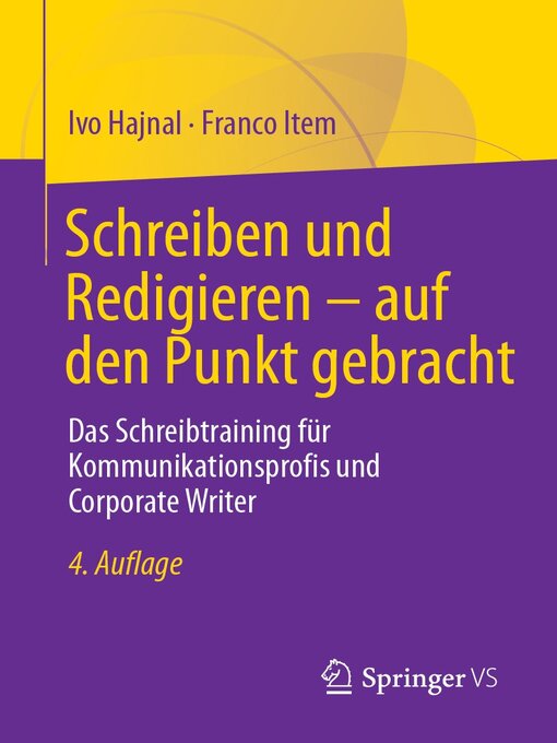 Title details for Schreiben und Redigieren – auf den Punkt gebracht by Ivo Hajnal - Available